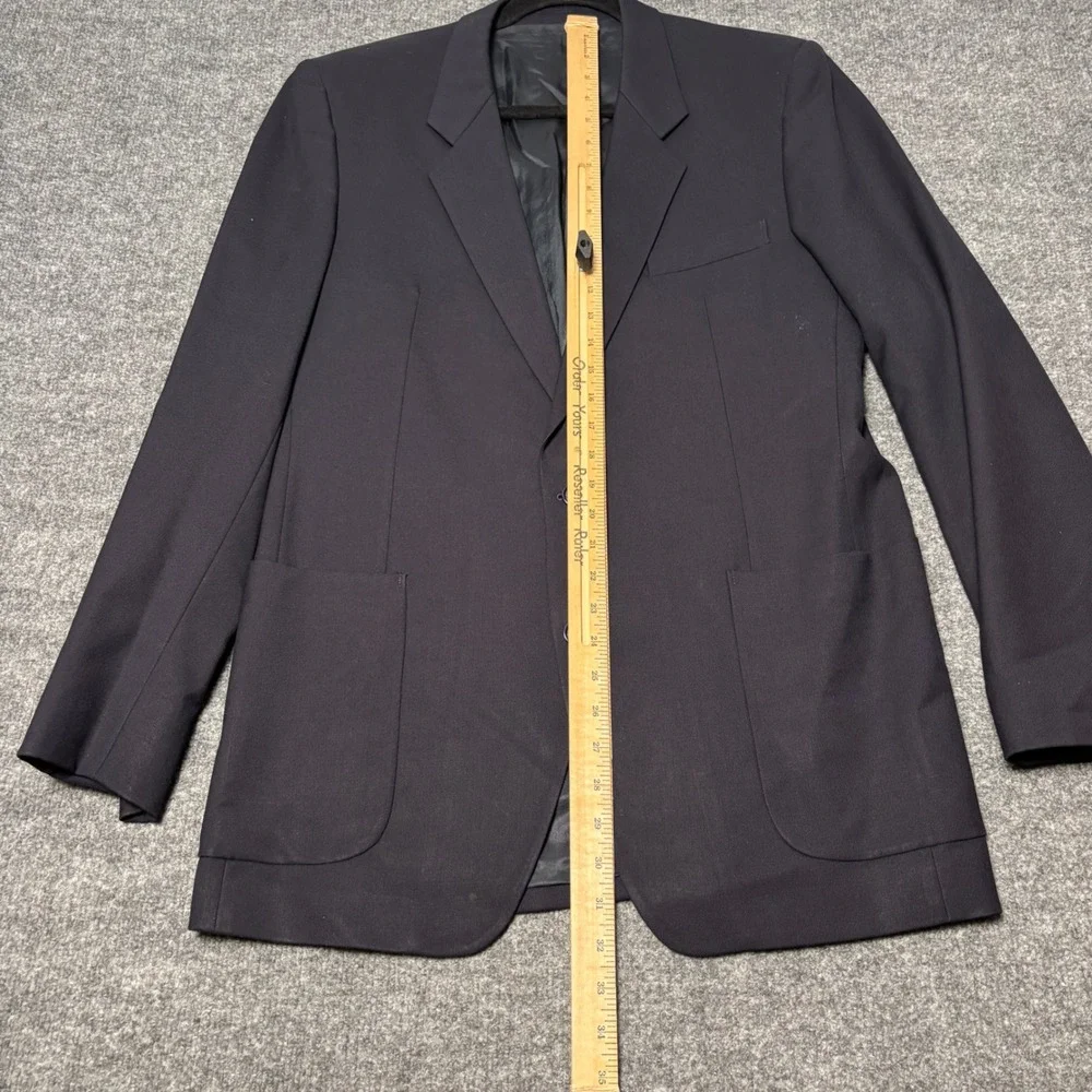 Jean-Paul Germain Sport‎ Coat Mens 42R Black Two Button Solid Made In France